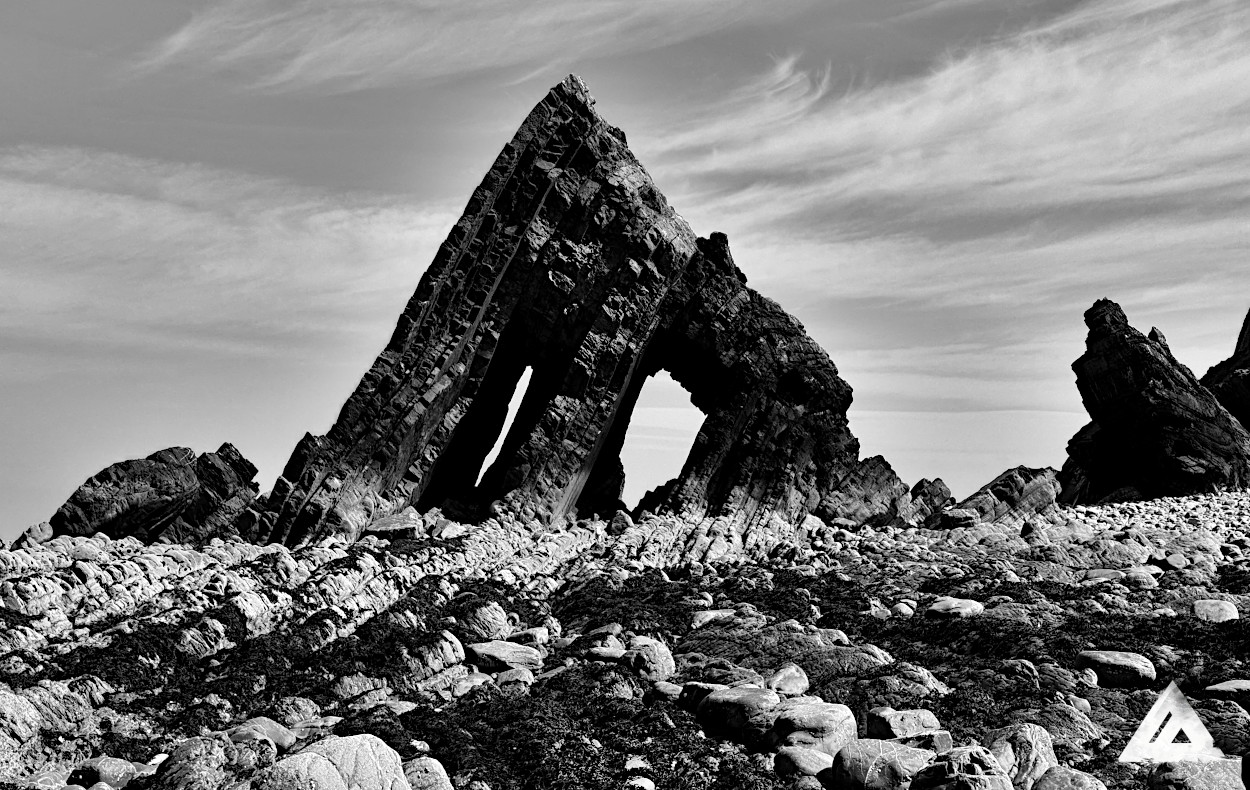 The first available Blackchurch Rock photographic print on canvas in black and white
