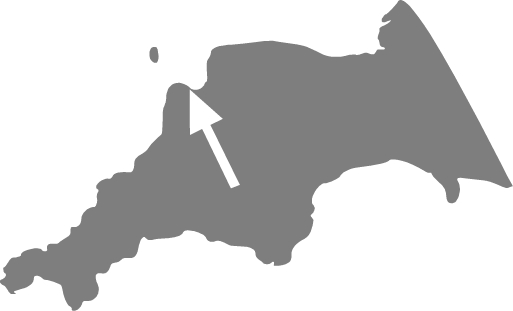 Basic map of South West England showing the location of Blackchurch Rock
